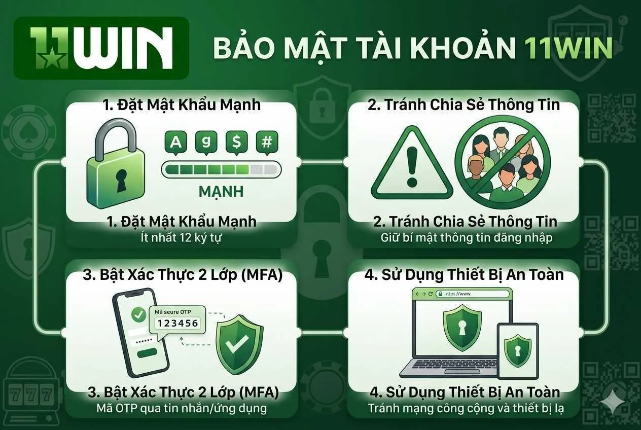 bảo mật tài khoản khi đăng ký 11WIN an toàn