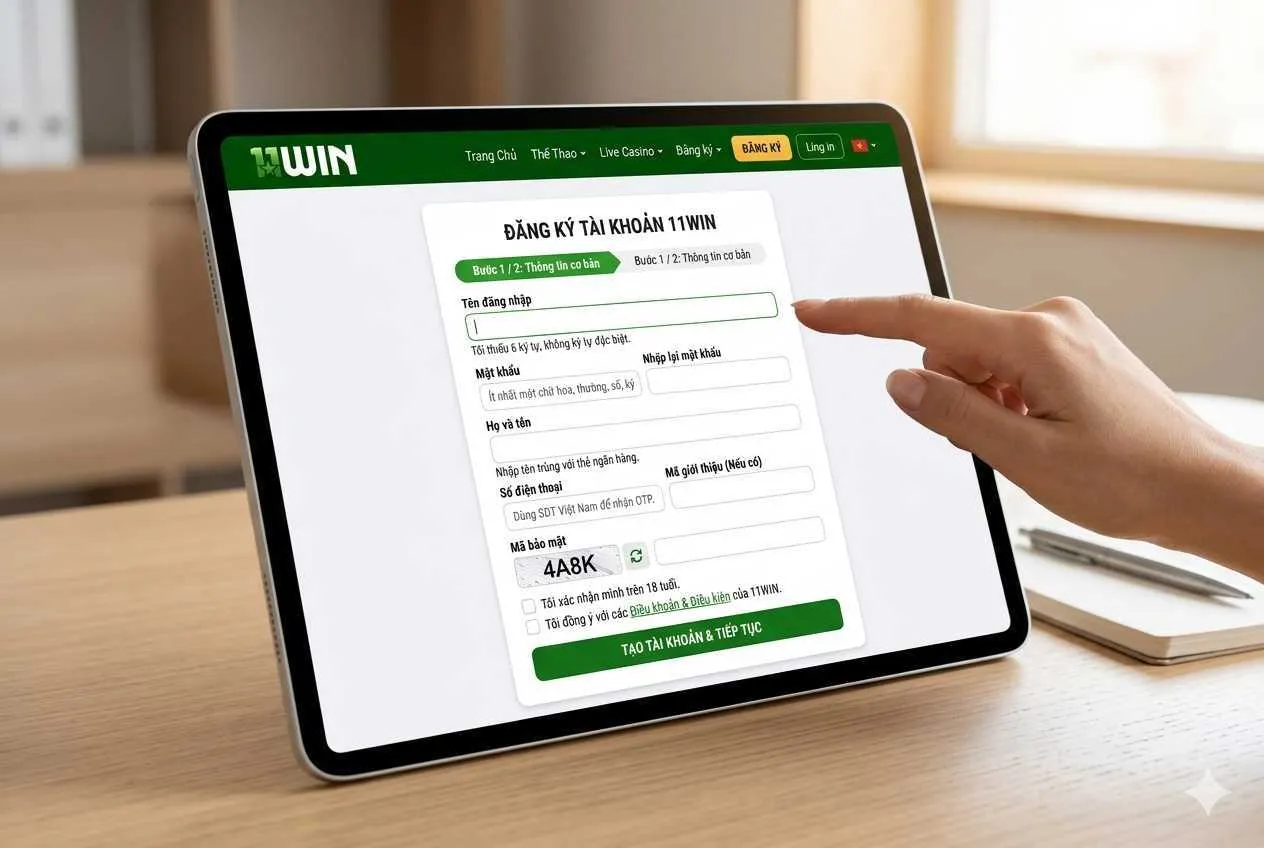 đăng ký 11WIN hướng dẫn tạo tài khoản chi tiết