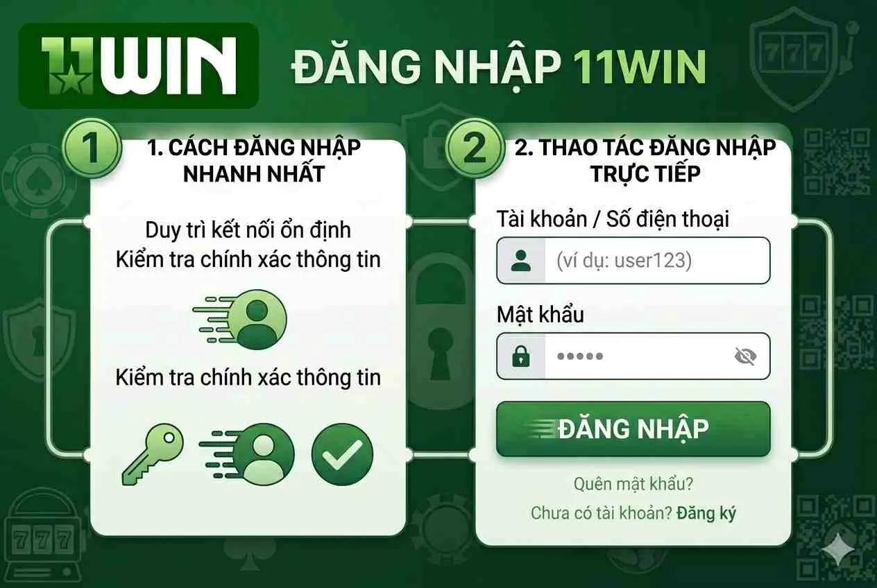 cách đăng nhập 11WIN nhanh nhất không bị lỗi
