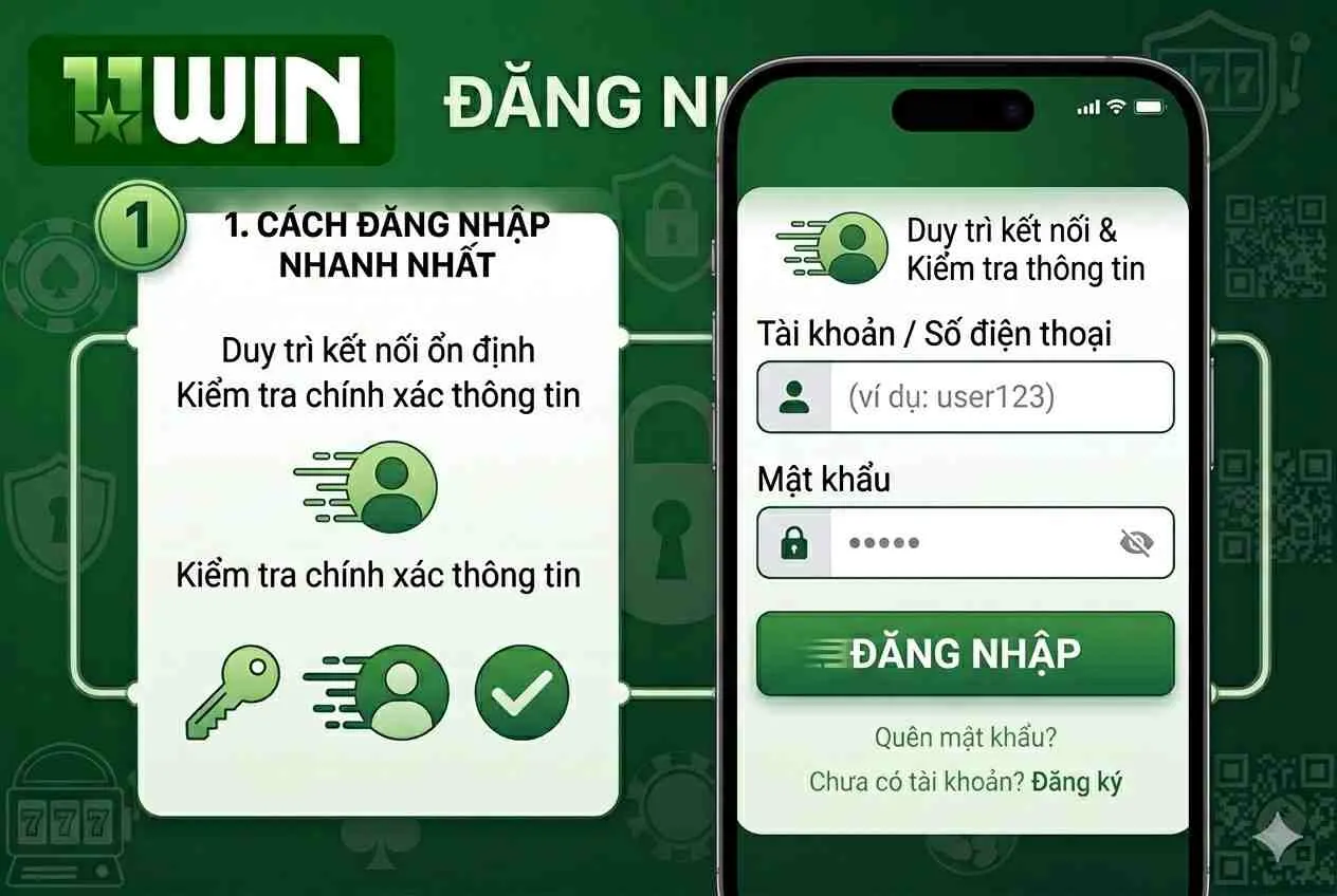 đăng nhập 11WIN trên điện thoại không bị lỗi